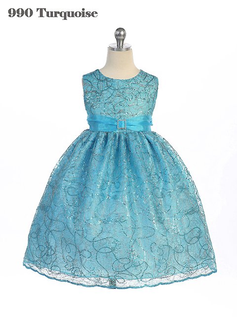 �girls turquoise Christmas dress